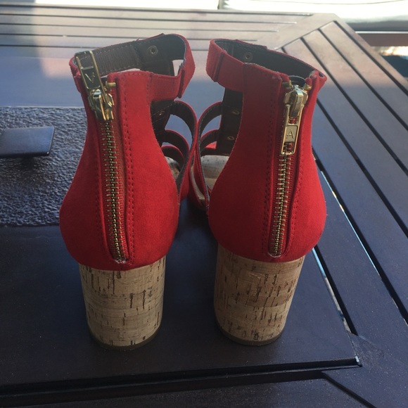 Aerosoles summer heels size 71/2 dark orange red - Picture 2 of 3